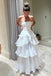 Simple White A-line Strapless Maxi Long Party Prom Dresses,Evening Dress,13444