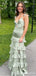 Sexy Sage Green Sheath Side Slit Maxi Long Party Prom Dresses,Evening Dress,13430