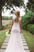 Open Back Cap Sleeves Lace Mermaid Long Wedding Bridal Dresses, WD291