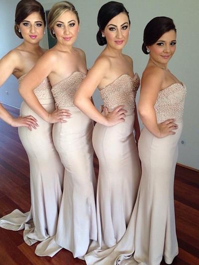Beading Sweet Heart Sexy Mermaid Long Bridesmaid Dresses for Wedding Party, WG156