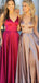 Simple Spaghetti Straps Side Slit Long Evening Prom Dresses, Cheap Custom Sweet 16 Dresses, 18540
