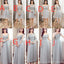 Mismatched Affordable Gray Lace Soft Tulle Long Bridesmaid Dresses, BD015