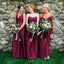 Mismatched Dark Red Custom Cheap Long Bridesmaid Dresses Online, WG369