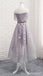 Grey Off Shoulder Floral Short Homecoming Dresses Online, Cheap Short Prom Dresses, CM849