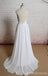 Simple Backless Lace Spaghetti Straps Cheap Beach Wedding Dresses Online, WD388