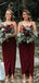 Dark Red Spaghetti Straps  Ankle Length Cheap Bridesmaid Dresses Online, WG677