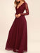 Cheap Burgundy Long Sleeve Lace Custom Long Bridesmaid Gowns, BD0250