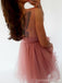 Pink Lace Illusion Cheap Short Homecoming Dresses Online, CM685